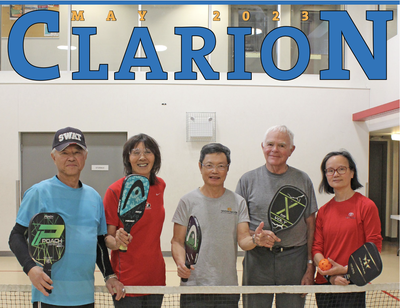 Cover photo - five pickleball players