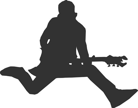 silhouette of rock guitarist